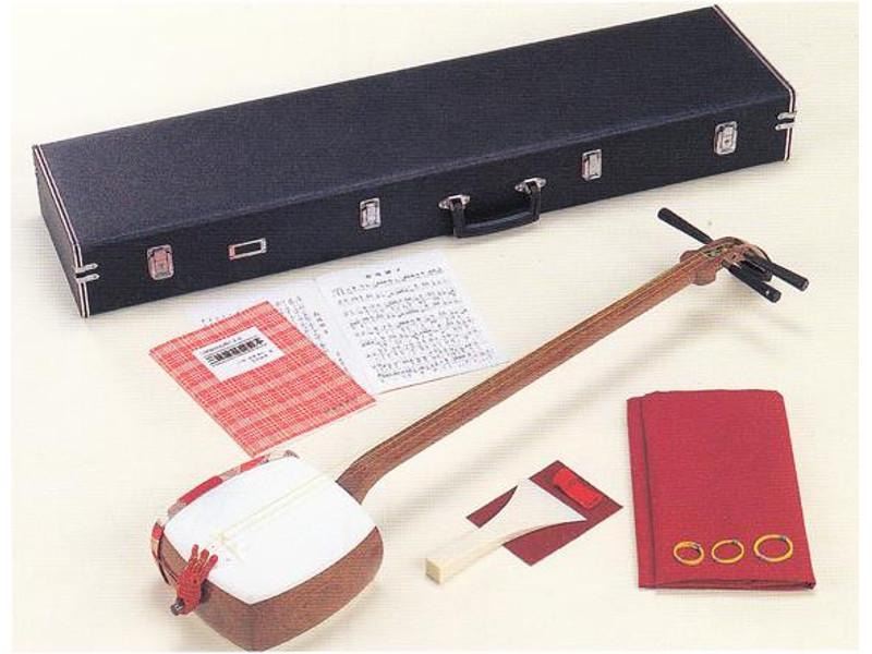 和楽器　三味線　一丁掛台 中古三味線・厳選品】民謡 銀細三味線・短棹（完成品）WKT-TS052